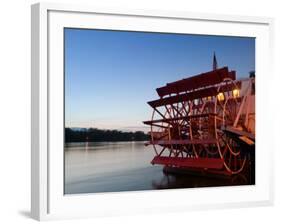 Paddlewheel Riverboat Julia Belle Swain on the Mississippi River, La Crosse, Wisconsin-Walter Bibikow-Framed Photographic Print