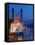 Paddlewheel Riverboat Julia Belle Swain on the Mississippi River, La Crosse, Wisconsin-Walter Bibikow-Framed Stretched Canvas