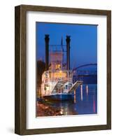 Paddlewheel Riverboat Julia Belle Swain on the Mississippi River, La Crosse, Wisconsin-Walter Bibikow-Framed Photographic Print