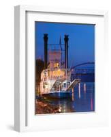 Paddlewheel Riverboat Julia Belle Swain on the Mississippi River, La Crosse, Wisconsin-Walter Bibikow-Framed Photographic Print