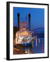 Paddlewheel Riverboat Julia Belle Swain on the Mississippi River, La Crosse, Wisconsin-Walter Bibikow-Framed Photographic Print