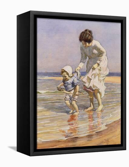 Paddling, 1915-William Kay Blacklock-Framed Stretched Canvas