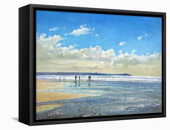 Paddling at the Edge-Timothy Easton-Framed Stretched Canvas
