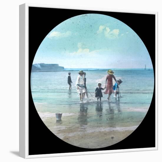 Paddling at Weymouth-null-Framed Photographic Print