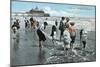 Paddling Eastbourne-null-Mounted Art Print