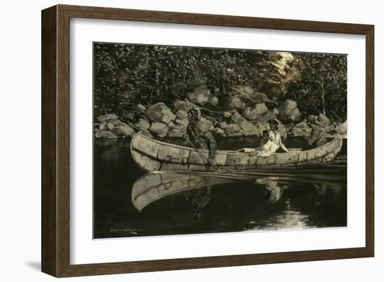 Paddling the Wounded British Officer, 1897-Frederic Remington-Framed Giclee Print