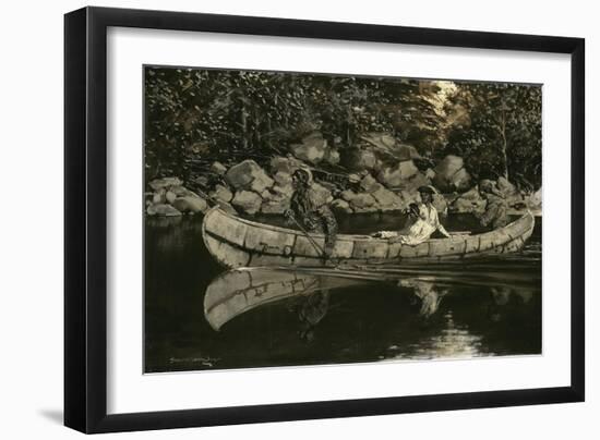 Paddling the Wounded British Officer, 1897-Frederic Remington-Framed Giclee Print