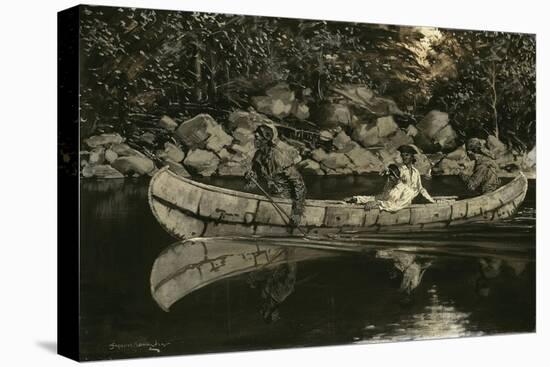 Paddling the Wounded British Officer, 1897-Frederic Remington-Stretched Canvas