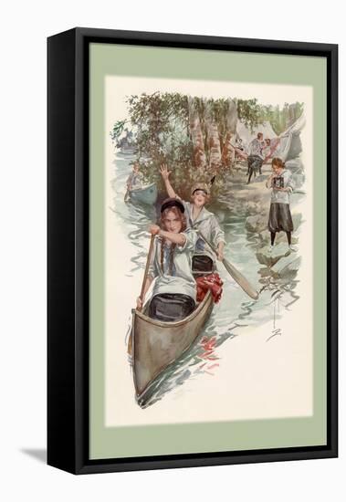 Paddling Their Own Canoe-Harrison Fisher-Framed Stretched Canvas