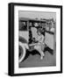 Paddy Naismith pouring a drink from the cocktail bar in her Ballot at the Southport Rally, 1928-Bill Brunell-Framed Photographic Print