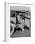 Paddy Naismith pouring a drink from the cocktail bar in her Ballot at the Southport Rally, 1928-Bill Brunell-Framed Photographic Print