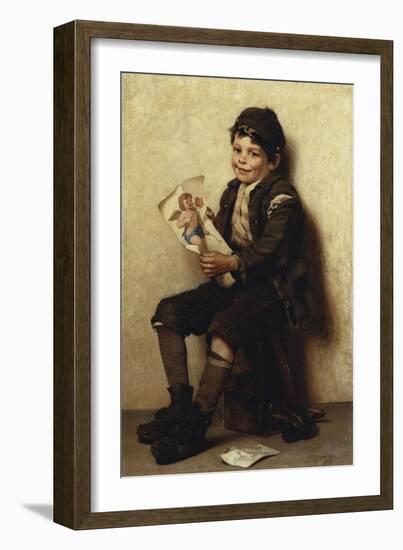 Paddy's Valentine, 1885-John George Brown-Framed Giclee Print