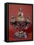 Padmasambhava Between Two Brides, Gilded Bronze Statue, Tibet-null-Framed Stretched Canvas