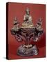 Padmasambhava Between Two Brides, Gilded Bronze Statue, Tibet-null-Stretched Canvas