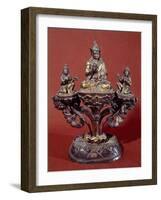 Padmasambhava Between Two Brides, Gilded Bronze Statue, Tibet-null-Framed Giclee Print