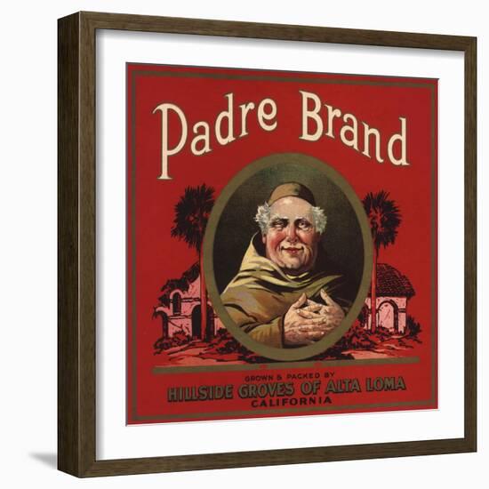 Padre Brand - Alta Loma, California - Citrus Crate Label-Lantern Press-Framed Art Print