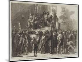 Padre Giovanni Addressing the People in Front of the Jesuits' College, Naples-Frank Vizetelly-Mounted Giclee Print