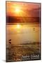 Padre Island National Seashore - Sunset-Lantern Press-Mounted Art Print