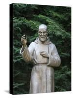 Padre Pio Sculpture in a Roman Park, Rome, Lazio, Italy, Europe-Godong-Stretched Canvas
