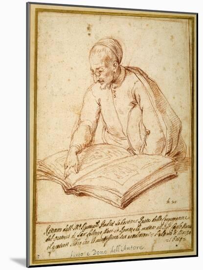 Padre Sebastiano Resta Examining a Folio of Drawings-Carlo Maratti-Mounted Giclee Print
