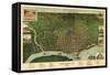 Paducah, Kentucky - Panoramic Map-Lantern Press-Framed Stretched Canvas