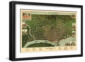 Paducah, Kentucky - Panoramic Map-Lantern Press-Framed Art Print