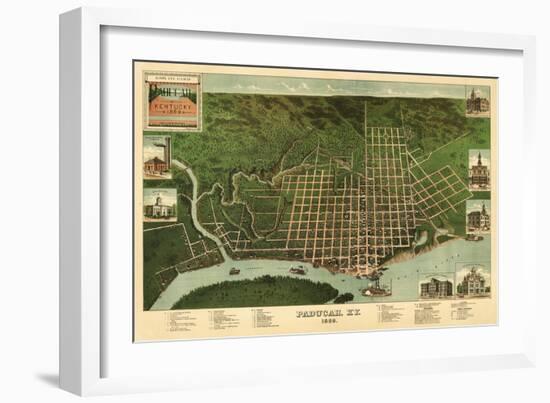 Paducah, Kentucky - Panoramic Map-Lantern Press-Framed Art Print