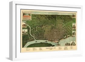 Paducah, Kentucky - Panoramic Map-Lantern Press-Framed Art Print