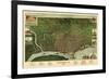 Paducah, Kentucky - Panoramic Map-Lantern Press-Framed Premium Giclee Print