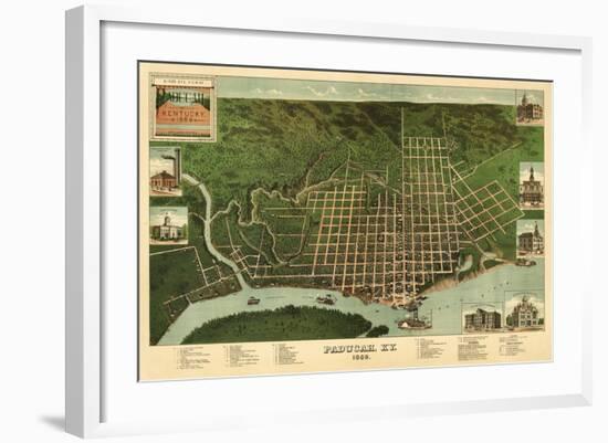 Paducah, Kentucky - Panoramic Map-Lantern Press-Framed Art Print