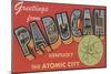 Paducah, Kentucky - The Atomic City-Lantern Press-Mounted Art Print
