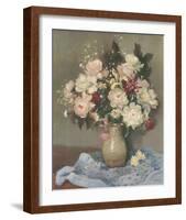 Paeonies in a Stone Vase-Marcel Dyf-Framed Premium Giclee Print