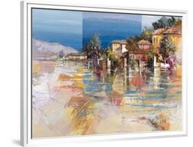 Paese sul lago-Luigi Florio-Framed Art Print