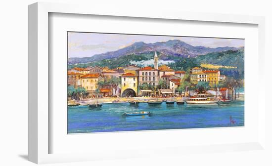 Paese sul Lago-Luigi Florio-Framed Art Print