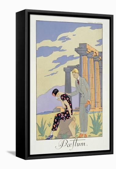Paestum, 1924 (Pochoir Print)-Georges Barbier-Framed Stretched Canvas