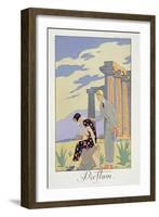 Paestum, 1924 (Pochoir Print)-Georges Barbier-Framed Giclee Print