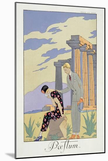 Paestum, 1924 (Pochoir Print)-Georges Barbier-Mounted Giclee Print