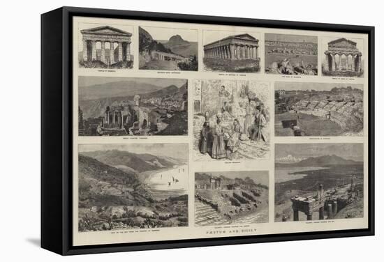 Paestum and Sicily-Godefroy Durand-Framed Stretched Canvas