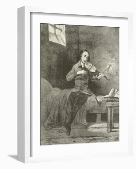 Paganini in Prison-Louis Boulanger-Framed Giclee Print