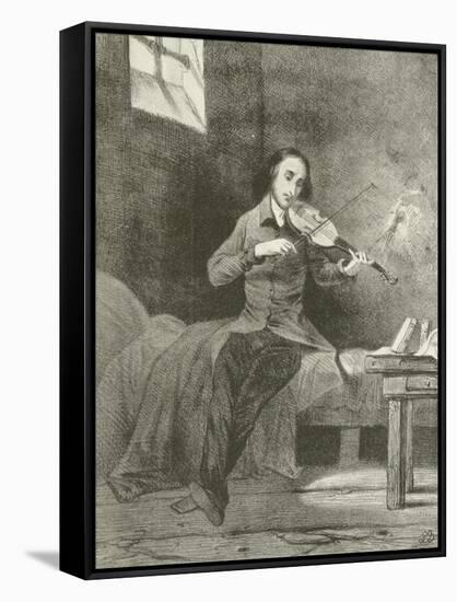 Paganini in Prison-Louis Boulanger-Framed Stretched Canvas