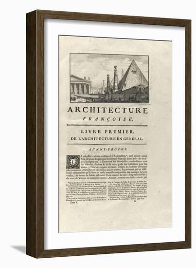 Page 1 : avec vignette représentant des architectures de l’Antiquité-Jacques-François Blondel-Framed Giclee Print