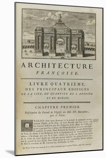 Page  99 : page de titre du Livre Quatrième . Vue de l'arc de triomphe en l'honneur de Louis XIV-Pate-Mounted Giclee Print