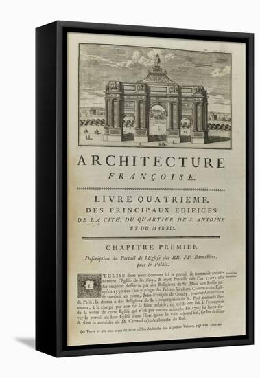 Page  99 : page de titre du Livre Quatrième . Vue de l'arc de triomphe en l'honneur de Louis XIV-Pate-Framed Stretched Canvas