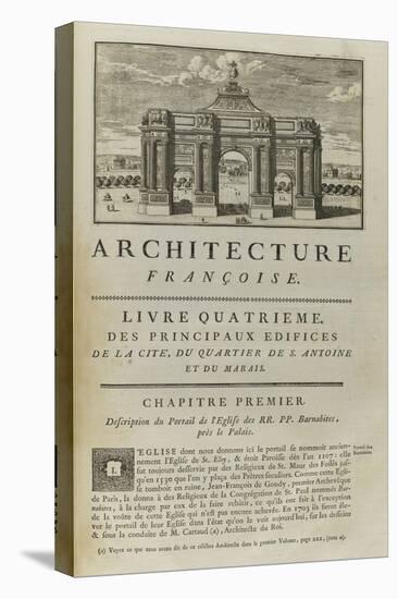 Page  99 : page de titre du Livre Quatrième . Vue de l'arc de triomphe en l'honneur de Louis XIV-Pate-Stretched Canvas