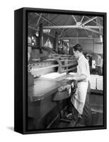 Page Cutting Guillotine in Use at a South Yorkshire Printing Company, 1959-Michael Walters-Framed Stretched Canvas