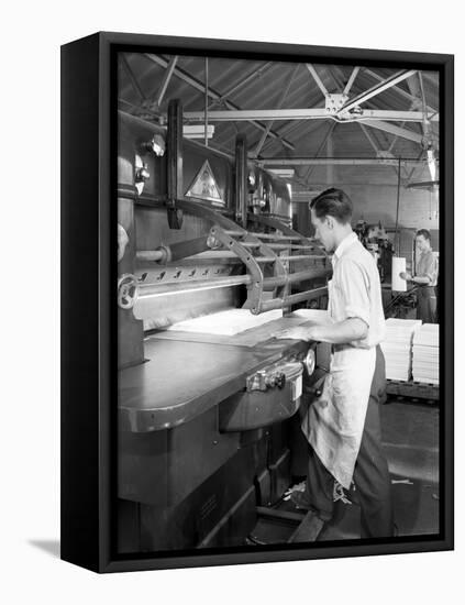 Page Cutting Guillotine in Use at a South Yorkshire Printing Company, 1959-Michael Walters-Framed Stretched Canvas