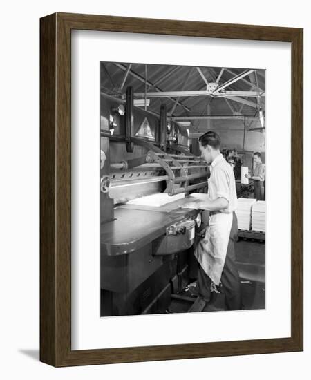 Page Cutting Guillotine in Use at a South Yorkshire Printing Company, 1959-Michael Walters-Framed Photographic Print