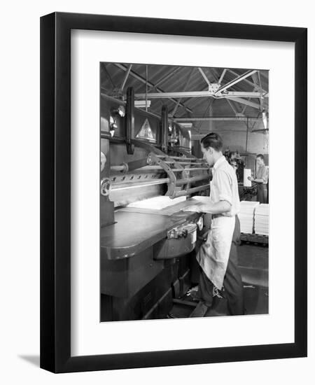 Page Cutting Guillotine in Use at a South Yorkshire Printing Company, 1959-Michael Walters-Framed Photographic Print