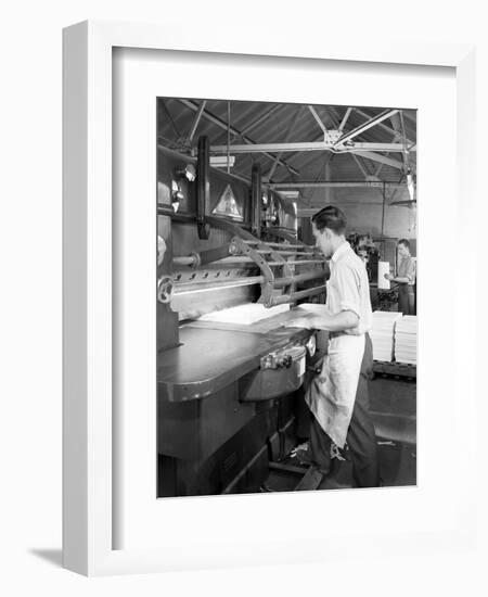 Page Cutting Guillotine in Use at a South Yorkshire Printing Company, 1959-Michael Walters-Framed Photographic Print