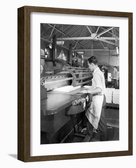Page Cutting Guillotine in Use at a South Yorkshire Printing Company, 1959-Michael Walters-Framed Photographic Print